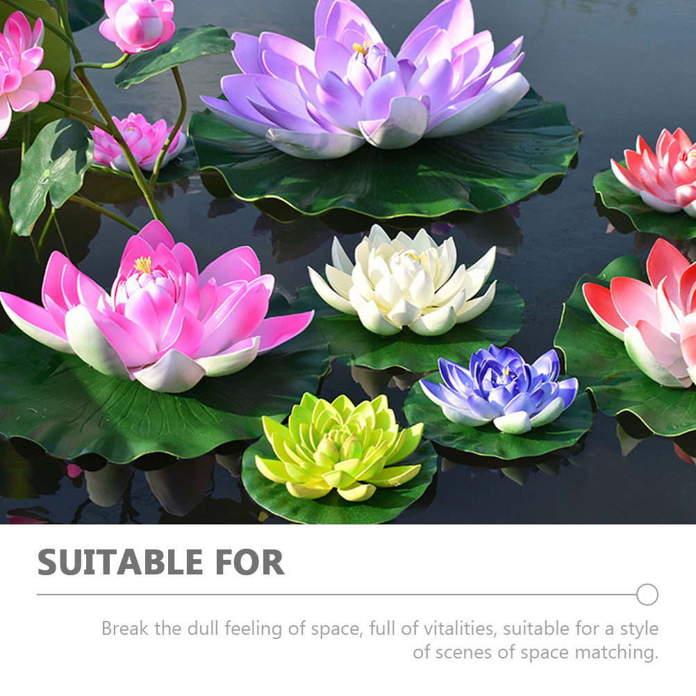 8Pcs Simulation Lotus Floating - Aquarium Decor recension och pris