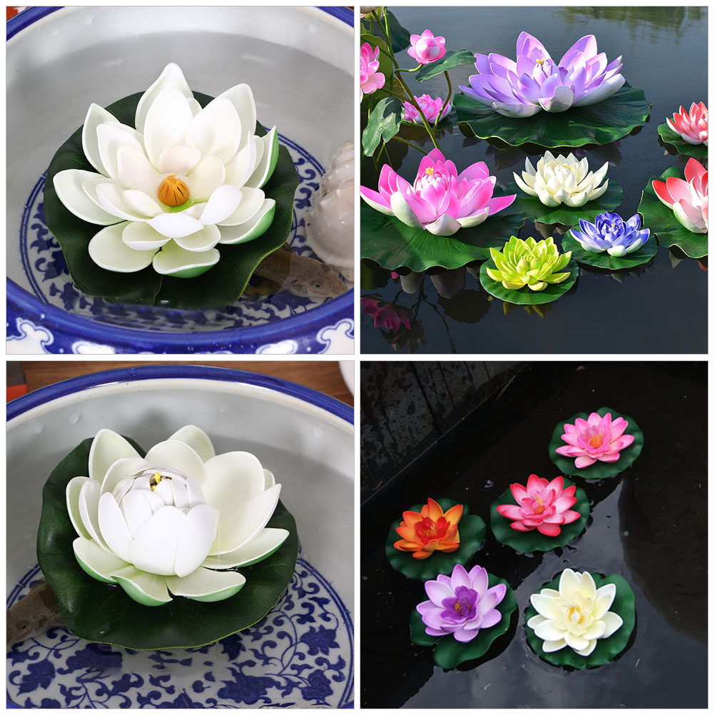 8Pcs Simulation Lotus Floating - Aquarium Decor recension och pris