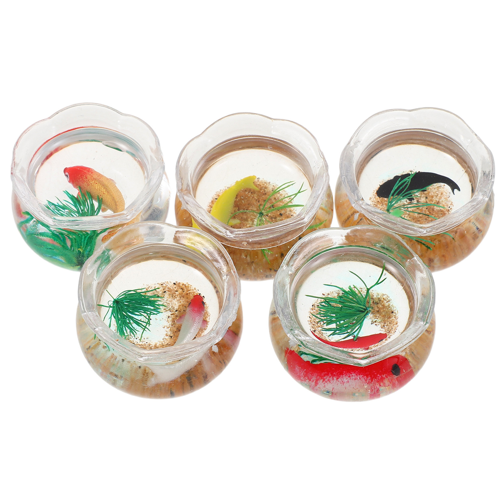 5Pcs Mini Fish Bowl Realistic  - Aquarium Fish Tank recension och pris